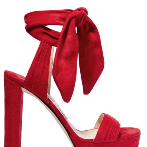 Jimmy Choo red suede sandals - Picture 3 of 3